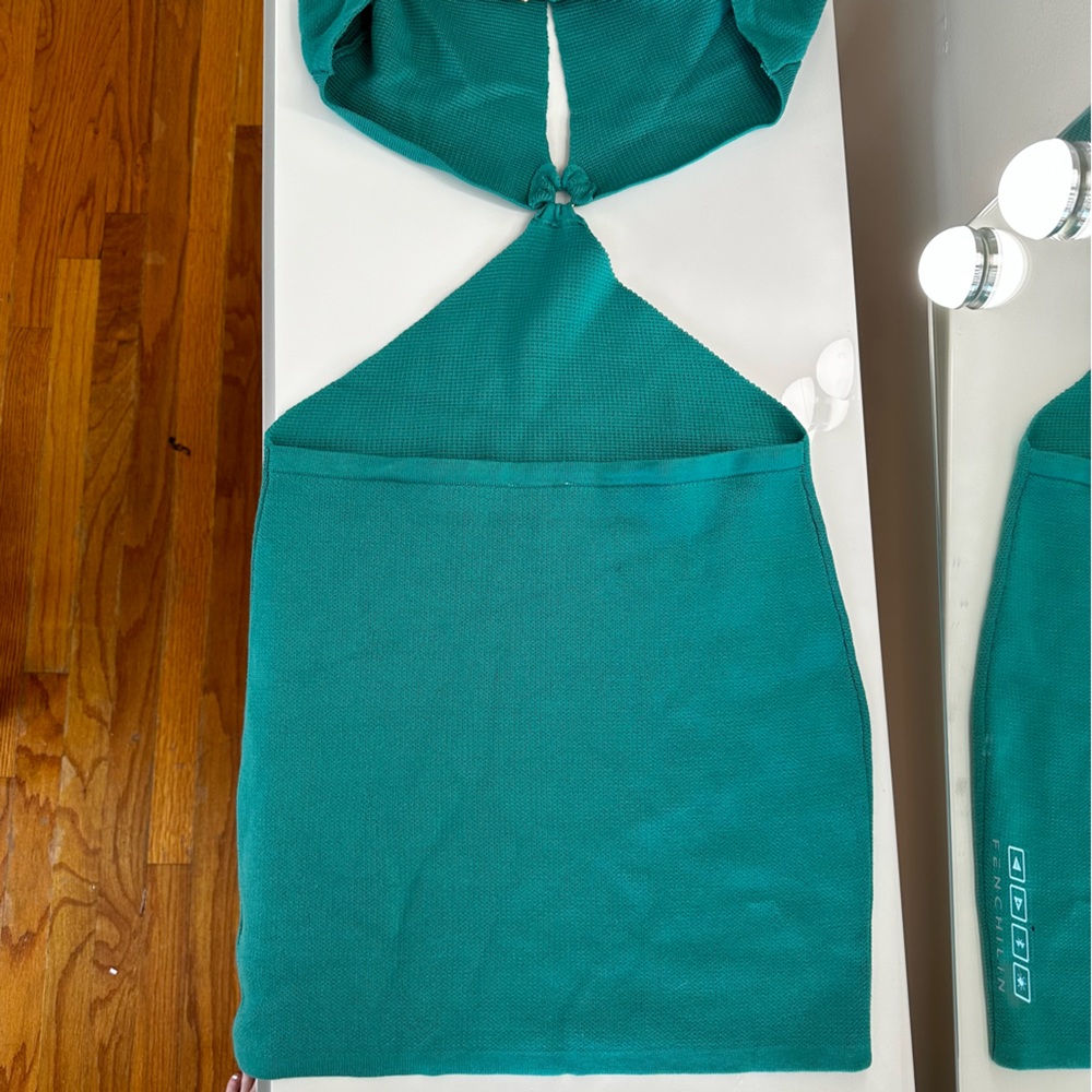 Green Summer Dress with Cutouts - Picture 3 of 5
